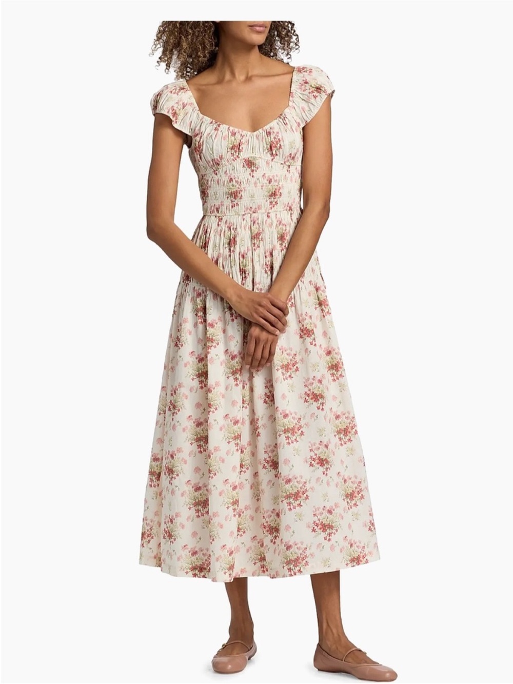 NWT $350 DOEN QUINETTE DRESS in IVORY LANTANA FLORAL Sz Medium - Picture 3 of 16
